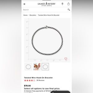 James Avery twisted wire hook-on bracelet